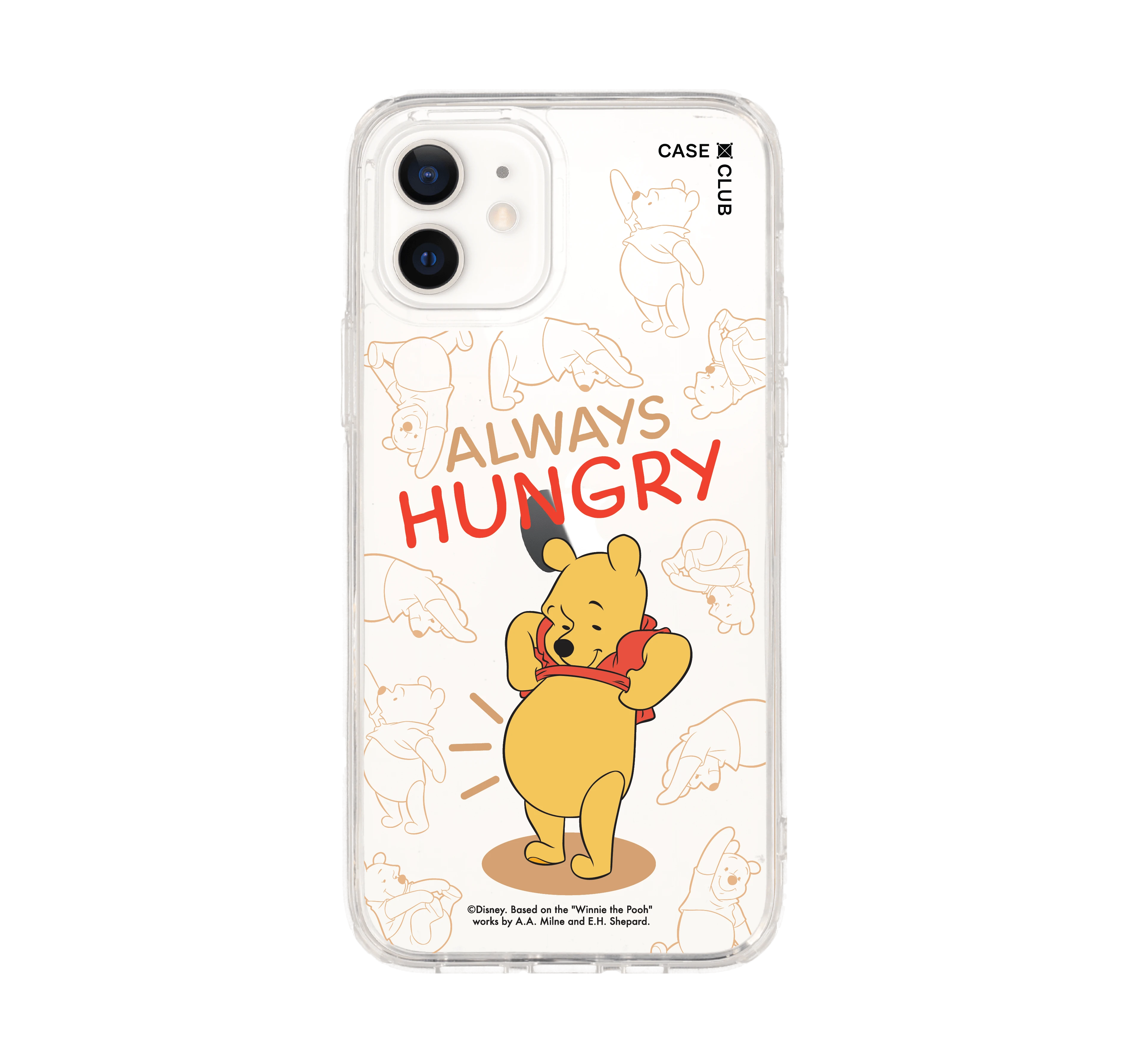 iphone 12/12 pro clear case winnie the pooh always hungry